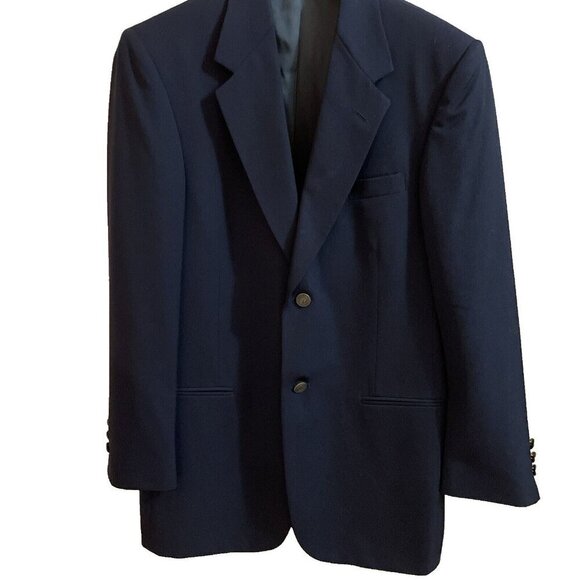 VTG Pierre Cardin Mens Blazer Sport Coat Size 36R 100% Wool Navy Gold Buttons - Picture 1 of 12